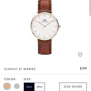 Daniel Wellington 36mm watch rose gold